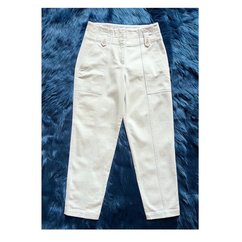 New! REISS Bradie Cotton Tapered Cargo Pants Jeans in Pale Blue - Picture 6 of 9